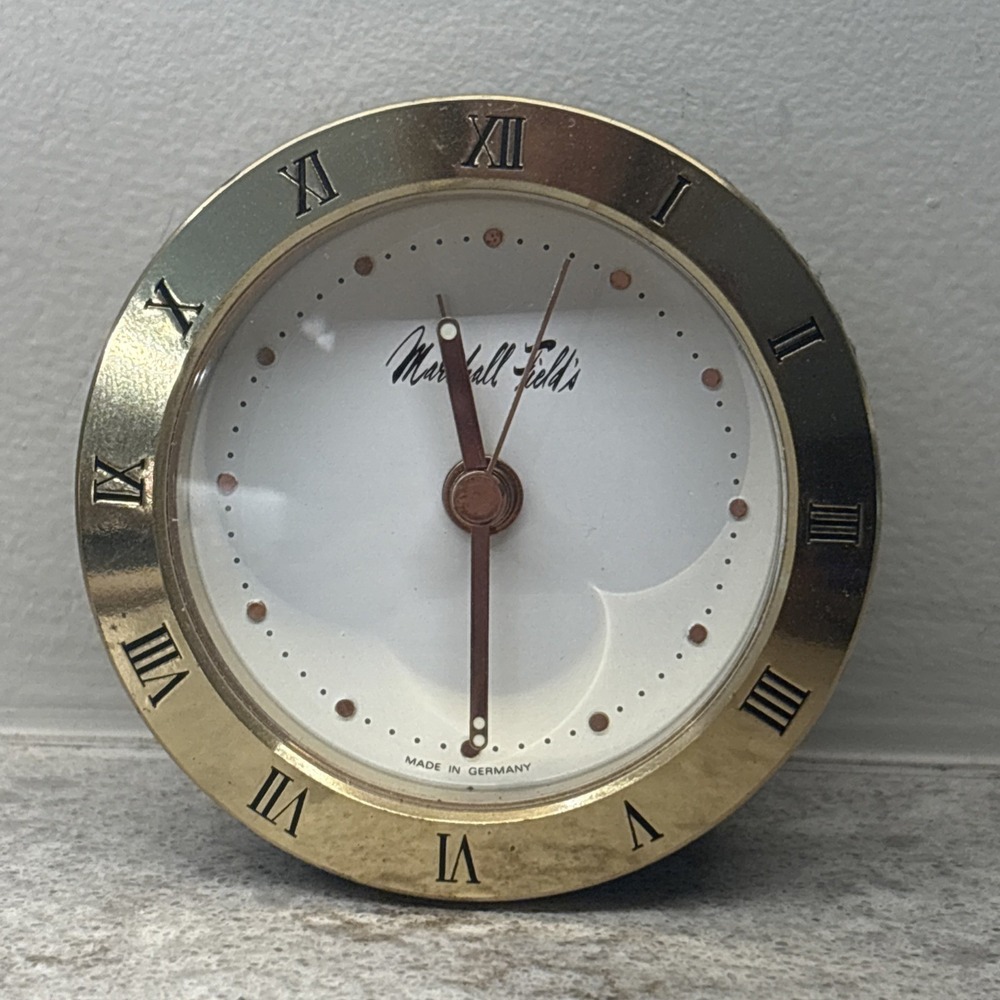 VTG Marshall Fields Desk Travel Alarm Clock Made In Germany RARE - Picture 3 of 13